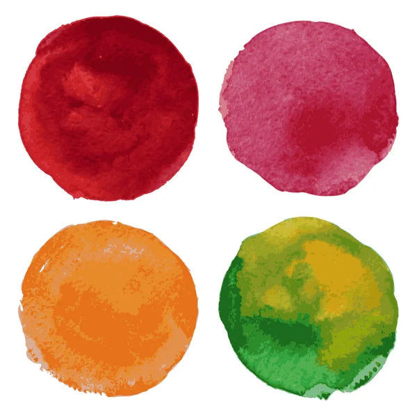 Set of watercolor round background — Stock Vector