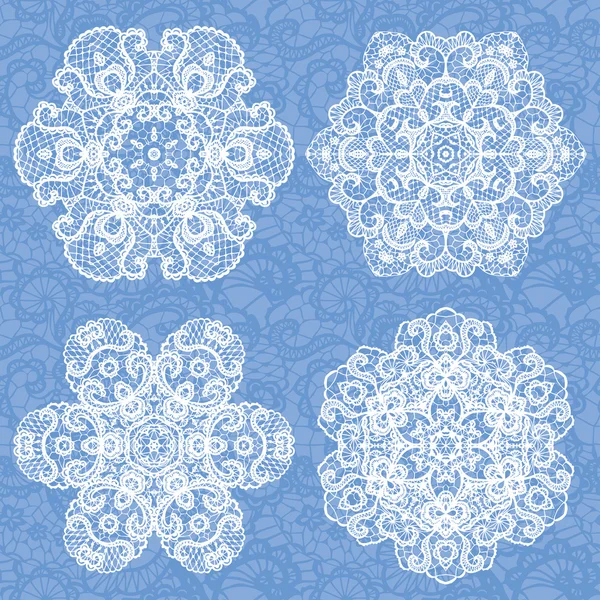 Lace seamless pattern with doilies — Stock Vector