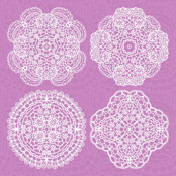 Lace seamless pattern with doilies — Stock Vector