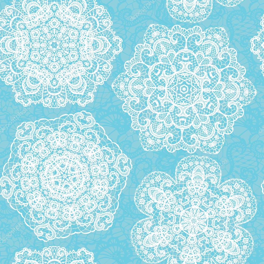 Lace seamless pattern with doilies