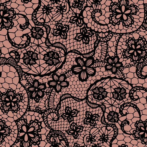 Dentelle motif sans couture avec des fleurs — Image vectorielle