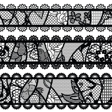 dantelli vintage süsler kümesi.