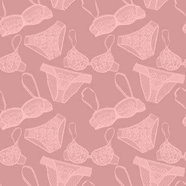 elle çizilmiş vektör seksi iç çamaşırı set.