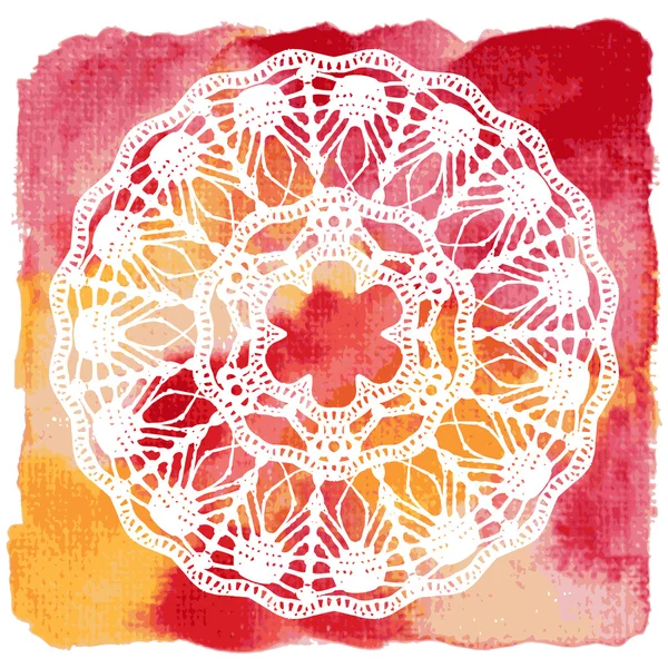 Elegant lacy doily. Crochet mandala. — Vector de stoc