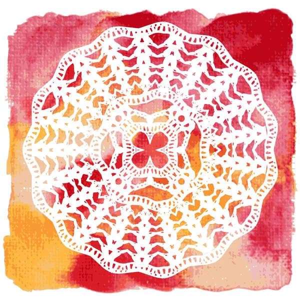 Elegant lacy doily. Crochet mandala. — Stock Vector