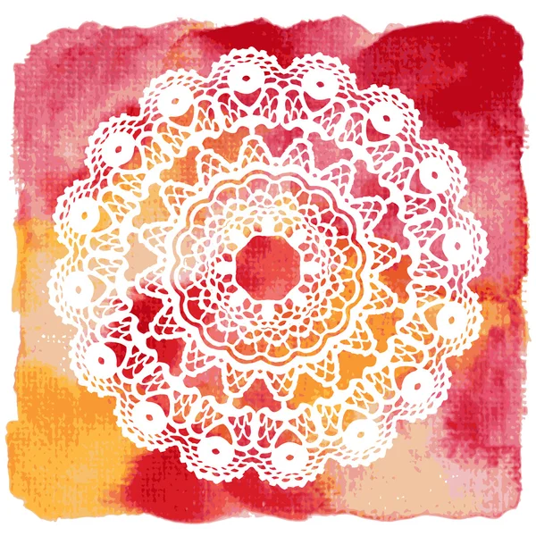 Elegant lacy doily. Crochet mandala. — Stock Vector