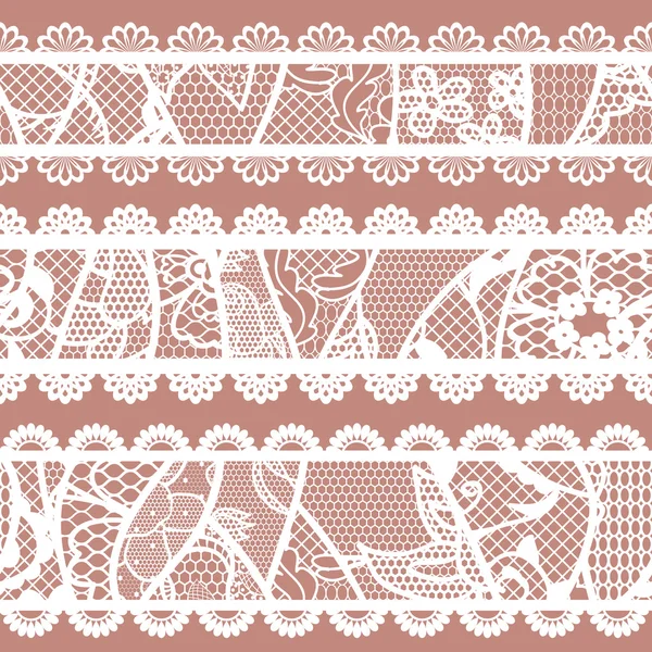 Set of lacy vintage trims. — Stock Vector