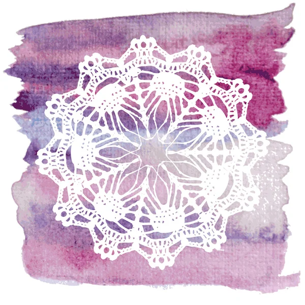 Elegant lacy doily. Crochet mandala. — Stock Vector