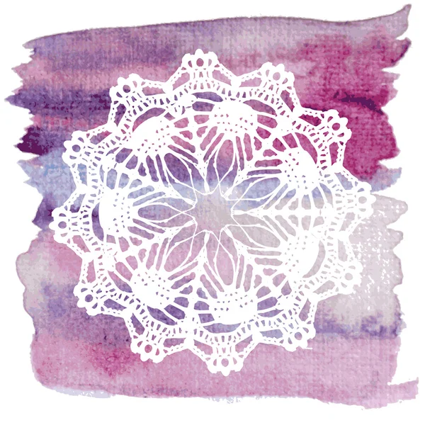 Elegant lacy doily. Crochet mandala. — Vector de stoc