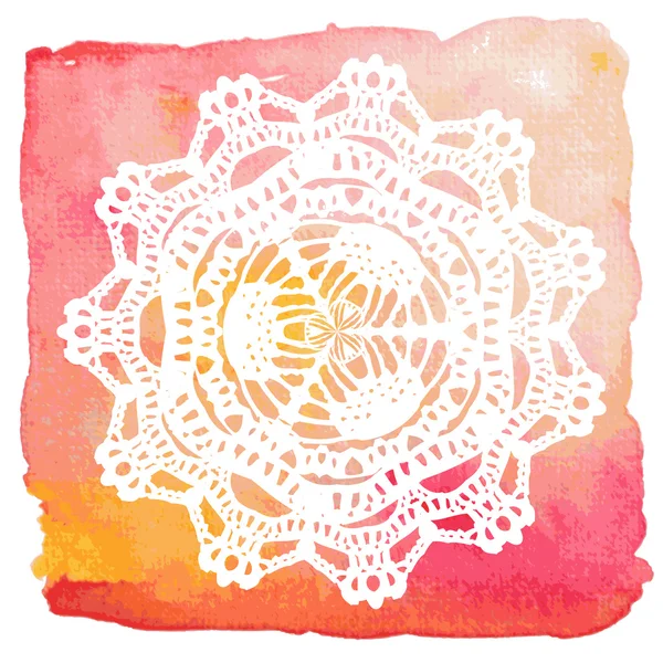 Élégant napperon dentelle. Mandala au crochet . — Image vectorielle
