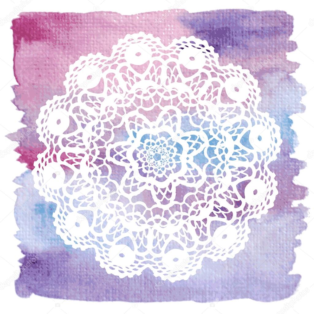 Elegant lacy doily. Crochet mandala.