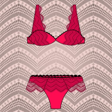 Lacy bra and panties clipart