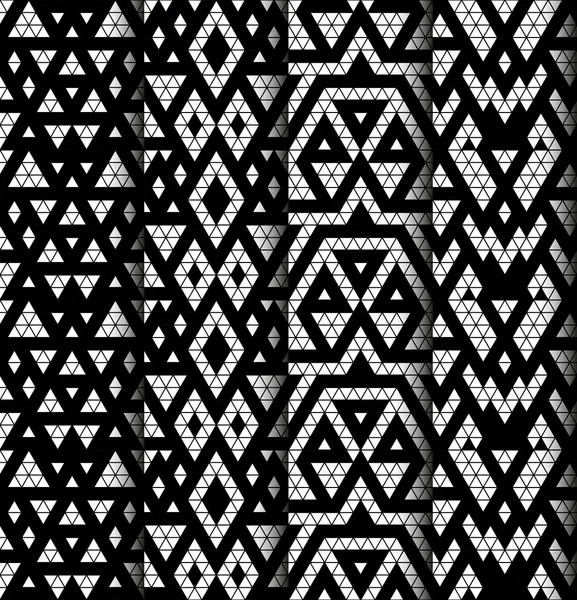 Tribal monochrome patterns — Stock Vector