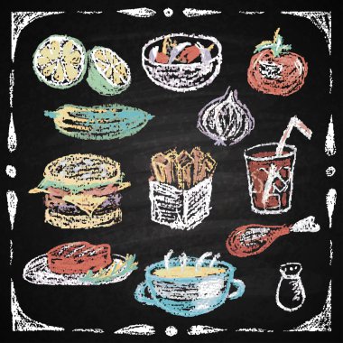 el çekilmiş Restoran Menü öğeleri