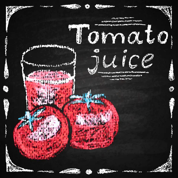 Tomate extraído a mano, zumo de tomate . — Archivo Imágenes Vectoriales