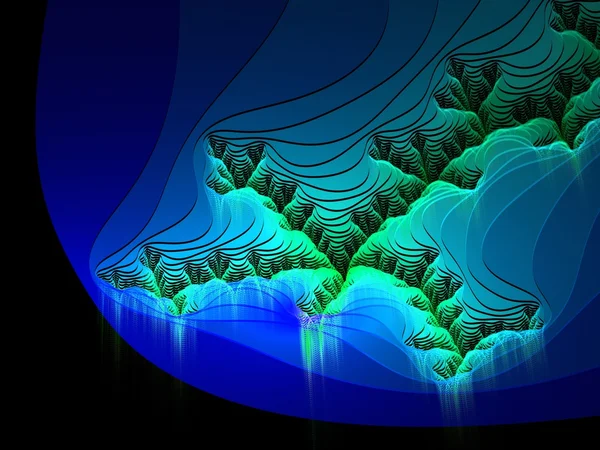 Αφηρημένη fractal επάνω σε μαύρο υπόβαθρο — Φωτογραφία Αρχείου