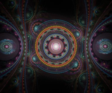 siyah arka plan üzerine soyut fractal