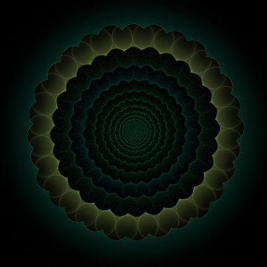 siyah arka plan üzerine soyut fractal