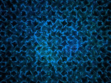 soyut fraktal siyah zemin üzerine mavi