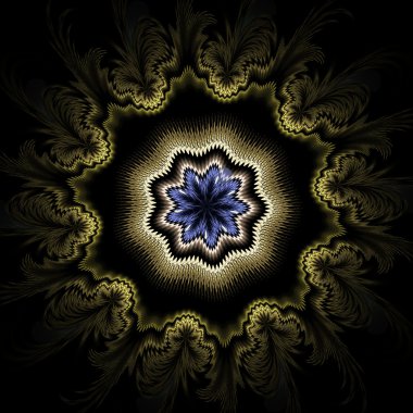 siyah arka plan üzerine soyut fractal