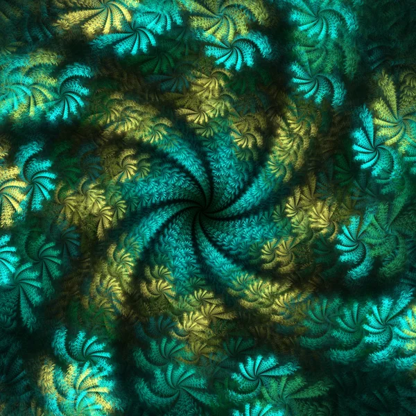 Abstract fractal green on the black background — Stock Photo, Image