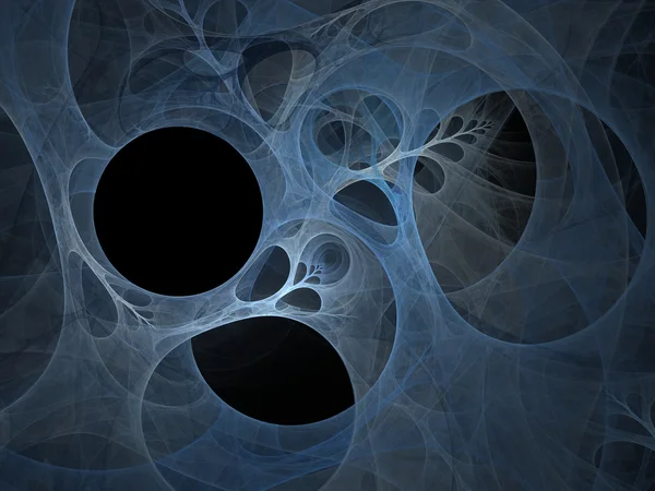 Azul fractal abstrato sobre o fundo preto — Fotografia de Stock