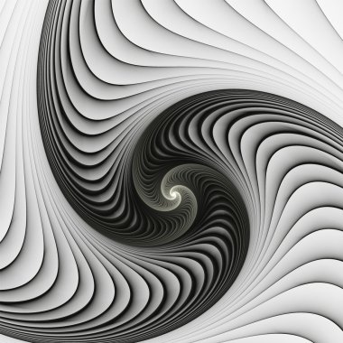 beyaz zemin üzerinde soyut fraktal sarmal