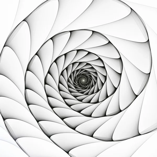 在白色背景上的抽象分形螺旋 — 图库照片