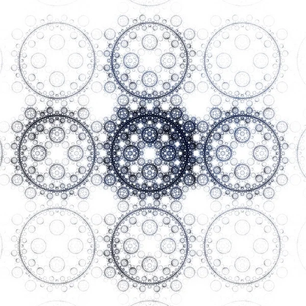 Círculo azul fractal abstracto sobre fondo blanco —  Fotos de Stock