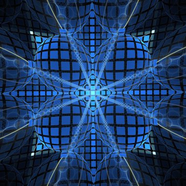 siyah arka plan üzerine kare fraktal