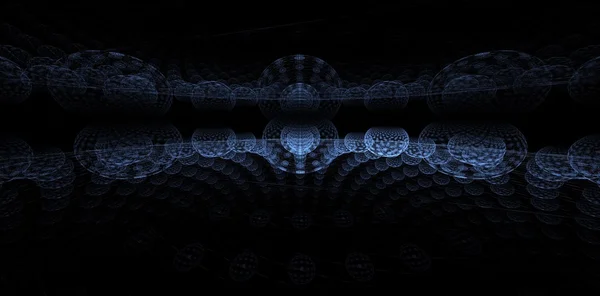 Horizontal fractal on the black background — Stock Photo, Image