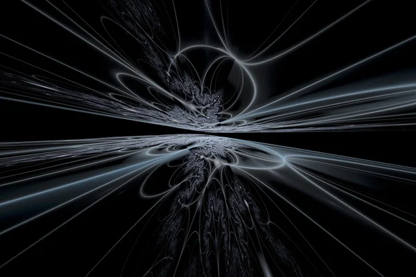 Fraktal horisontal pada latar belakang hitam — Stok Foto
