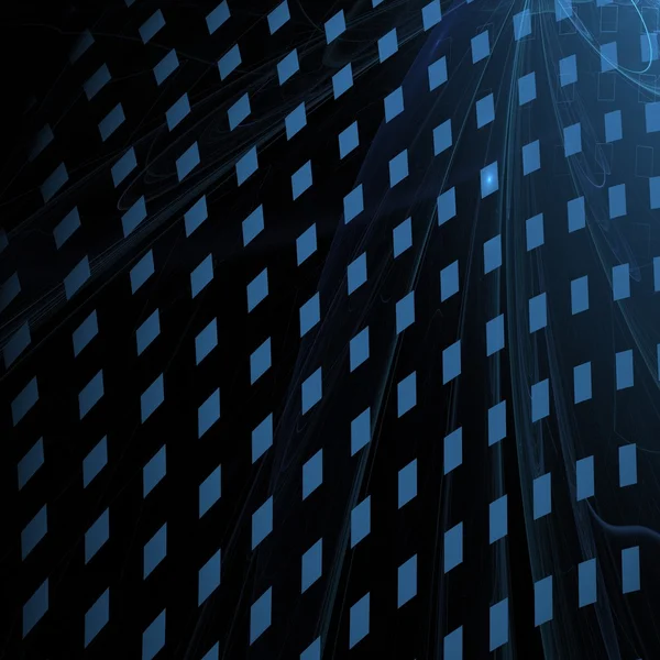 Quadratische Fraktale auf schwarzem Hintergrund — Stockfoto