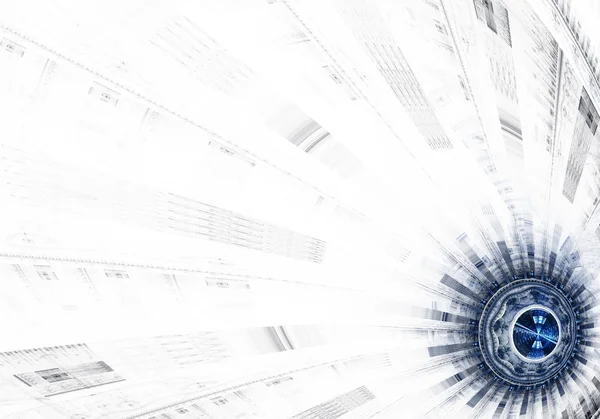 Komputera generowane ilustracja renderowania fraktali słonecznej niebieski — Zdjęcie stockowe