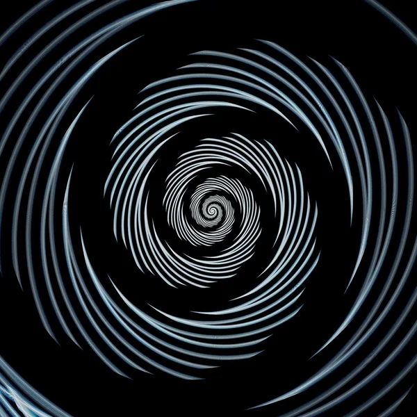 Arte espiral fractal digital abstrata no fundo preto — Fotografia de Stock