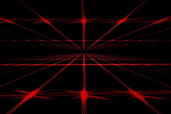 Red line abstract digital fractal art on perspective — Stock Photo, Image
