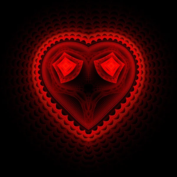 Fraktal datorgenererade hjärtat bakgrund — Stockfoto