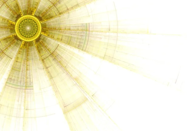 Computer generated illustration rendered fractal solar yellow — Stock Photo, Image