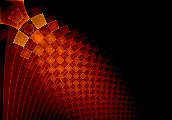 Abstracte digitale fractal skyline rood — Stockfoto