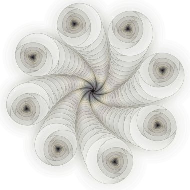 beyaz zemin üzerinde soyut fraktal sarmal