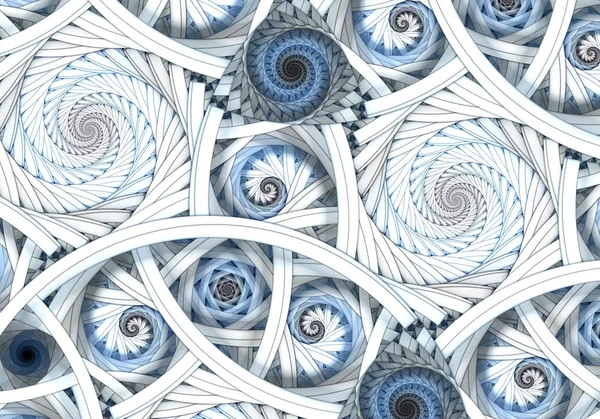 在白色背景上的抽象分形螺旋 — 图库照片