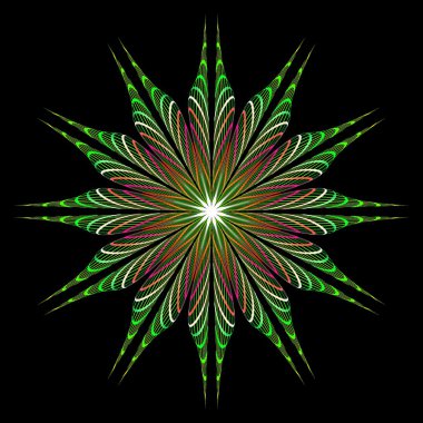 kahvaltılık renkli yıldız çiçeği andıran soyut fraktal görüntü