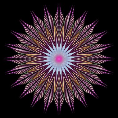 kahvaltılık renkli yıldız çiçeği andıran soyut fraktal görüntü