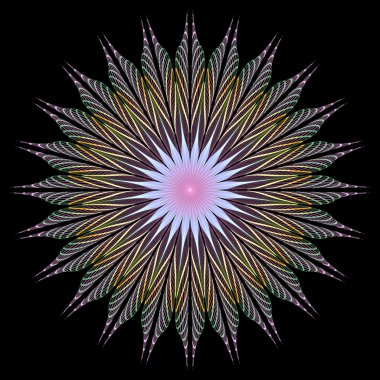 kahvaltılık renkli yıldız çiçeği andıran soyut fraktal görüntü