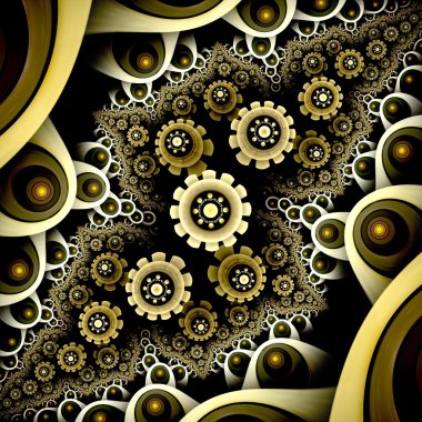 renkli çiçek deseni modern fractal sanat tasarım