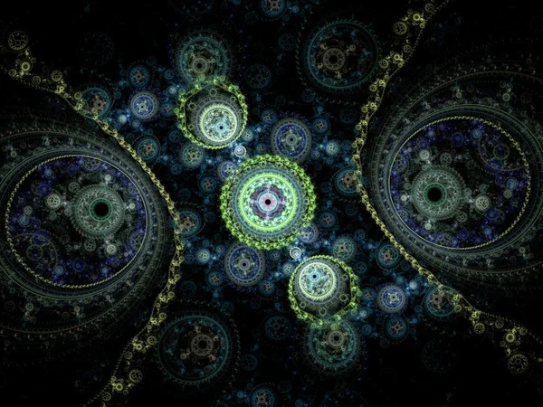 Patrón de relojería colorido, diseño de arte fractal digital —  Fotos de Stock
