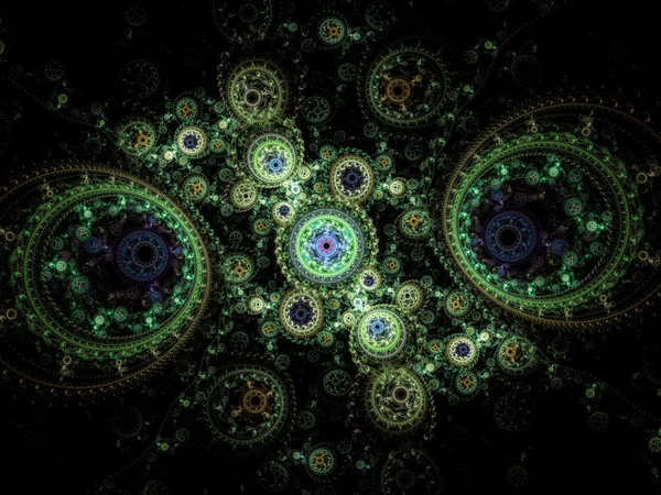 Padrão de relógio colorido, design de arte fractal digital — Fotografia de Stock