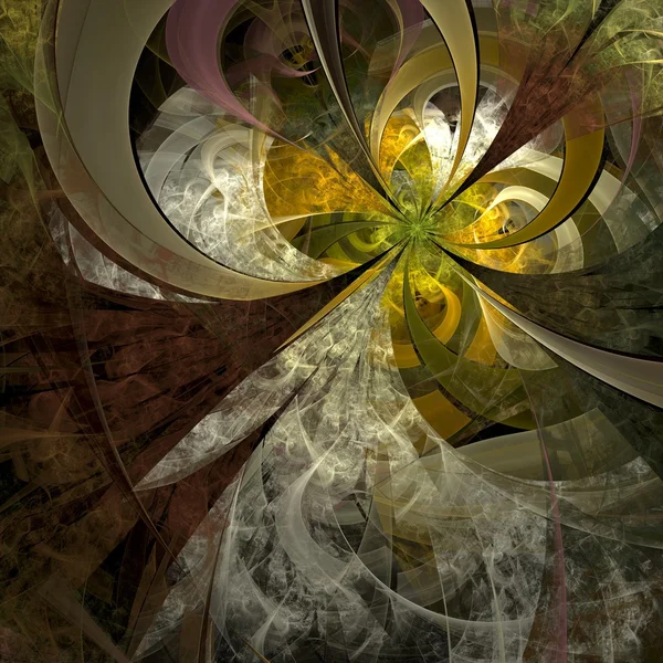 Flor fractal simétrica, obra de arte digital para gráficos creativos —  Fotos de Stock