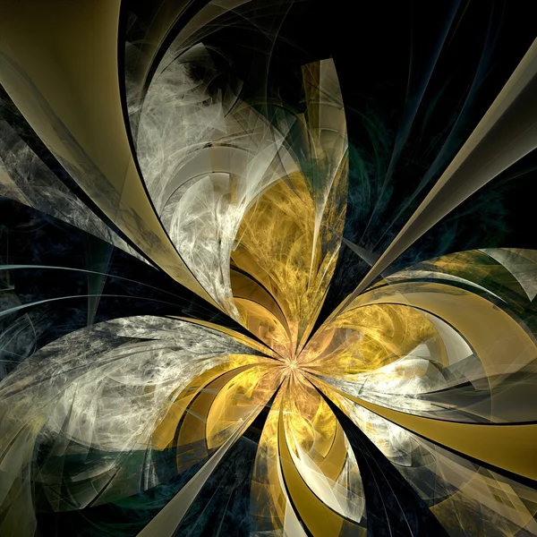 Symmetrical fractal flower, digital artwork for creative graphic — Stock Photo, Image