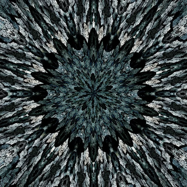 パフのカラフルな星の花に類似している抽象的なフラクタル画像 — ストック写真